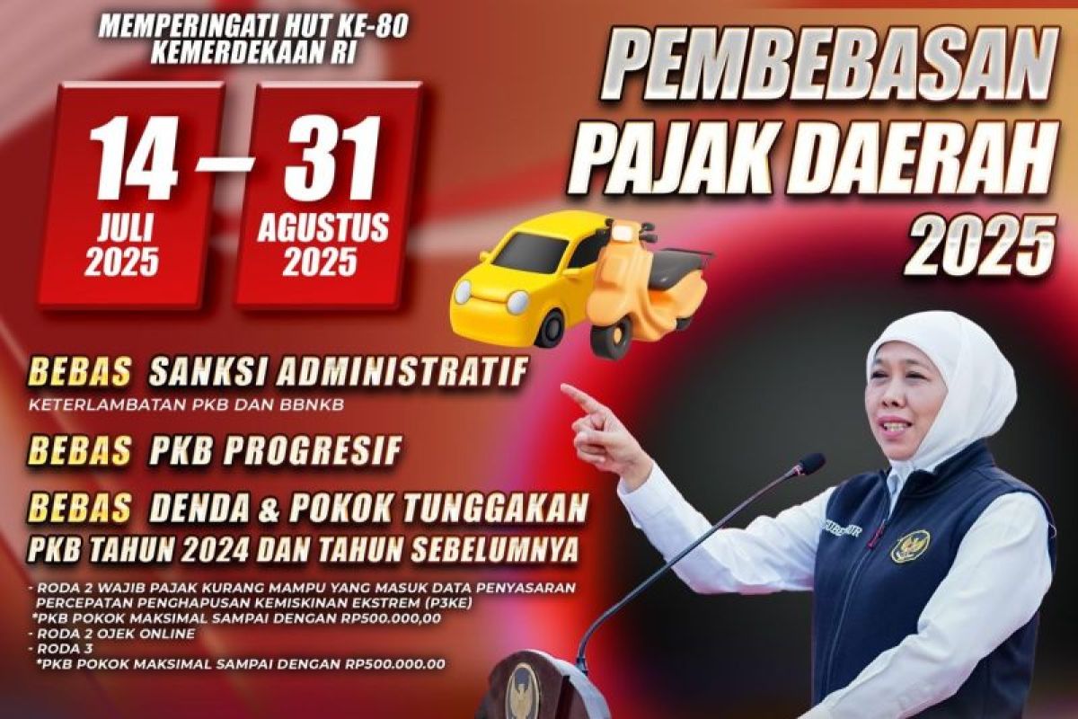 bebas denda pajak kendaraan Jawa Timur 2025