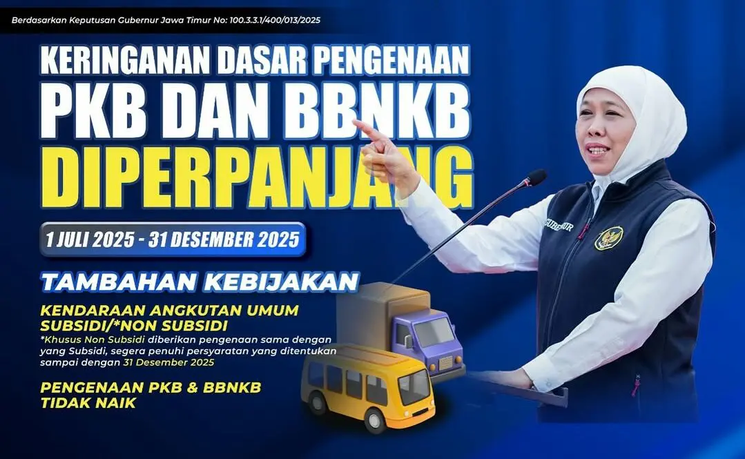 bebas denda pajak kendaraan Jawa Timur 2025