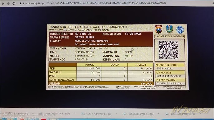 cetak STNK online dari rumah
