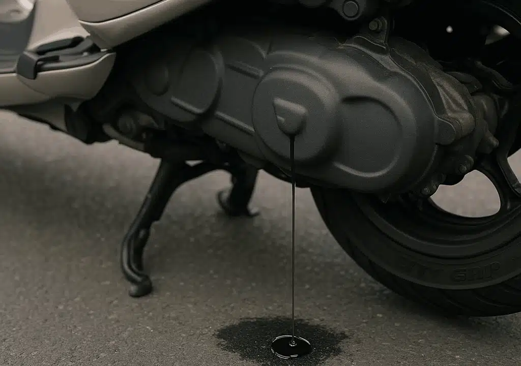 oli bocor di bawah mesin motor matic
