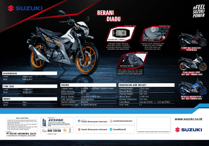 Perbandingan Suzuki Satria Pro vs Satria F150 2025